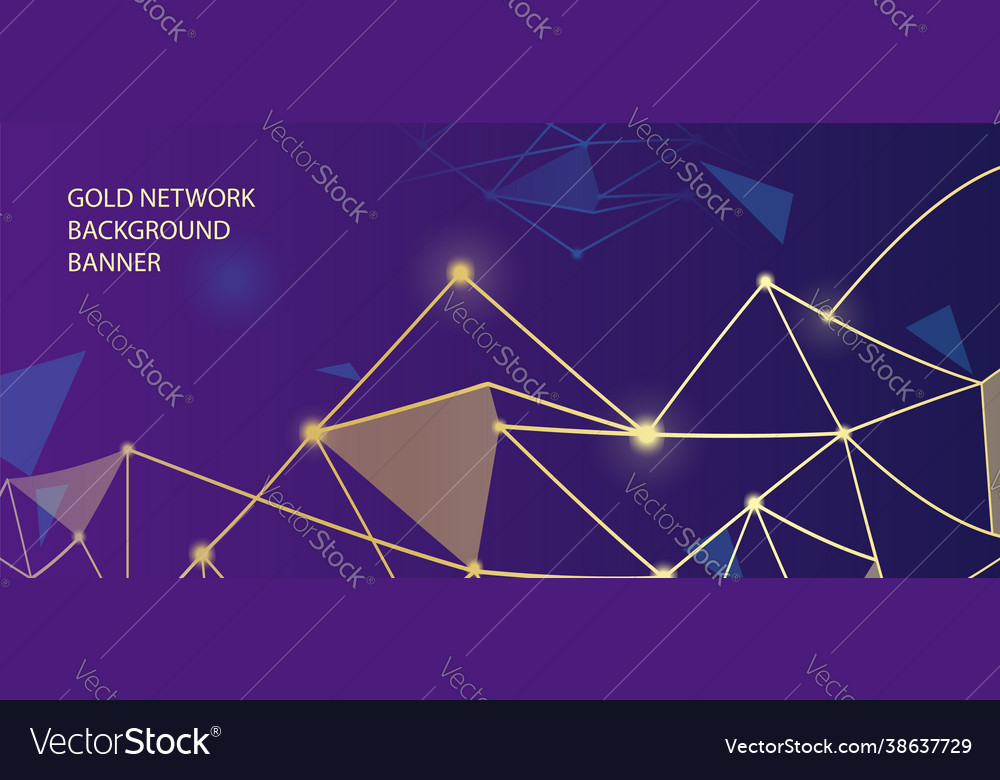 Abstract gold triangle tech background bigdata