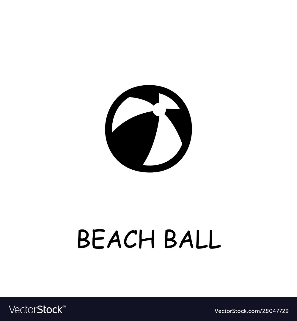 Beach ball flat icon vector image Beach ball flat icon