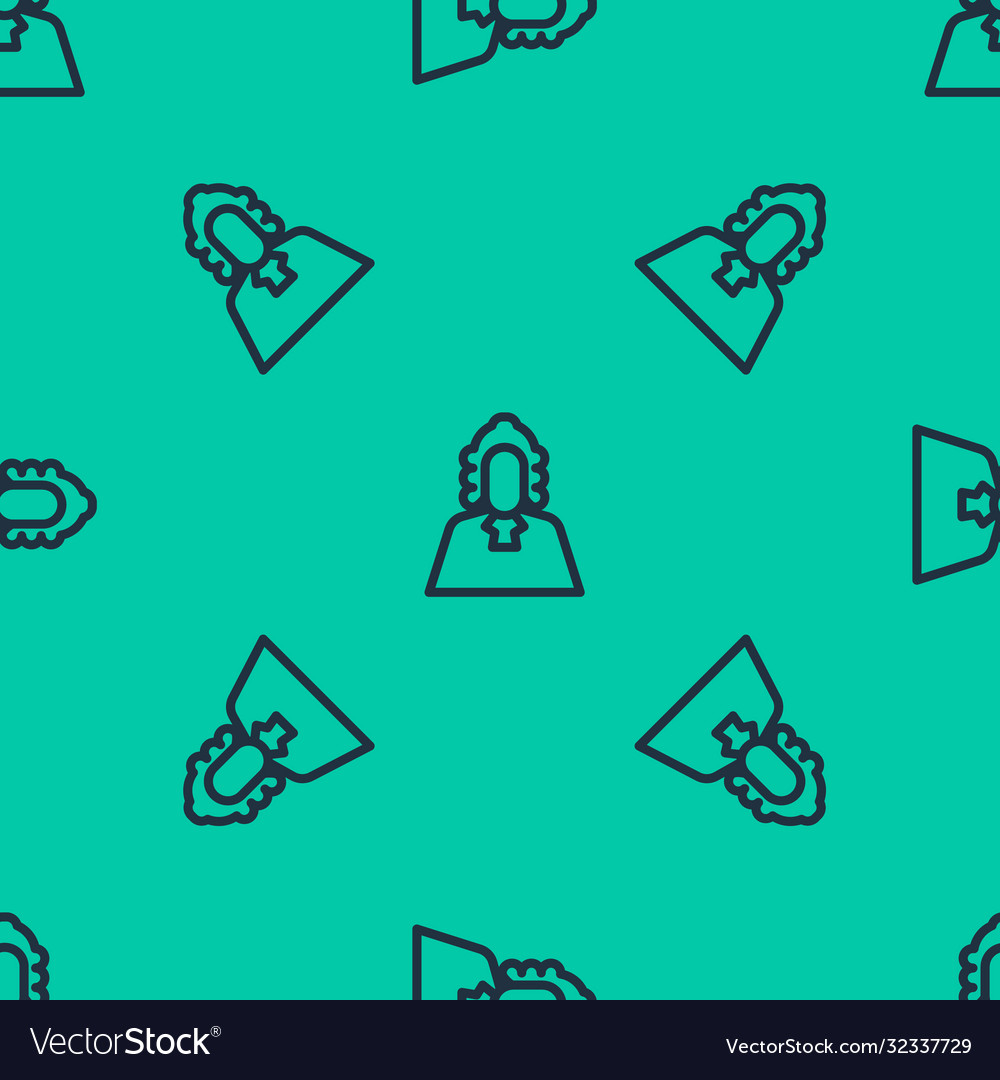 Blue line judge icon isolated seamless pattern vector image Blue line judge icon isolated seamless pattern