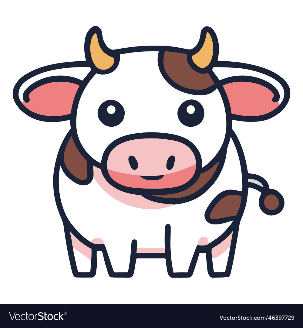 Brown cow farm animal Royalty Free Vector Image