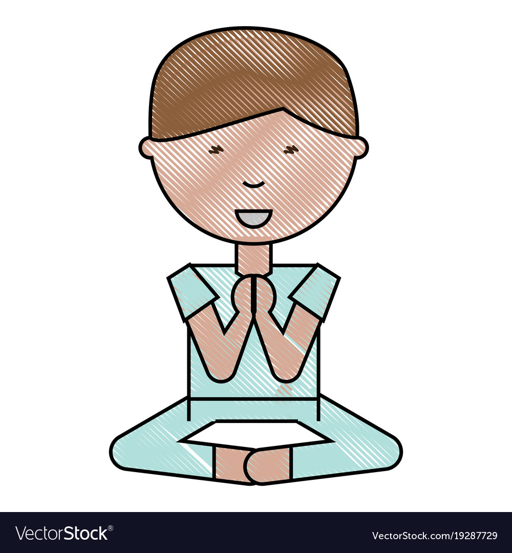 Cartoon man practicing yoga Royalty Free Vector Image