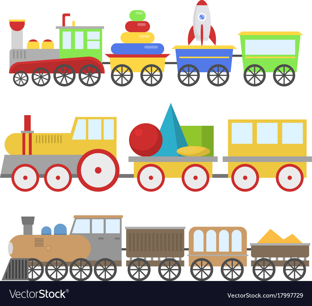 Cartoon toy train railroad and