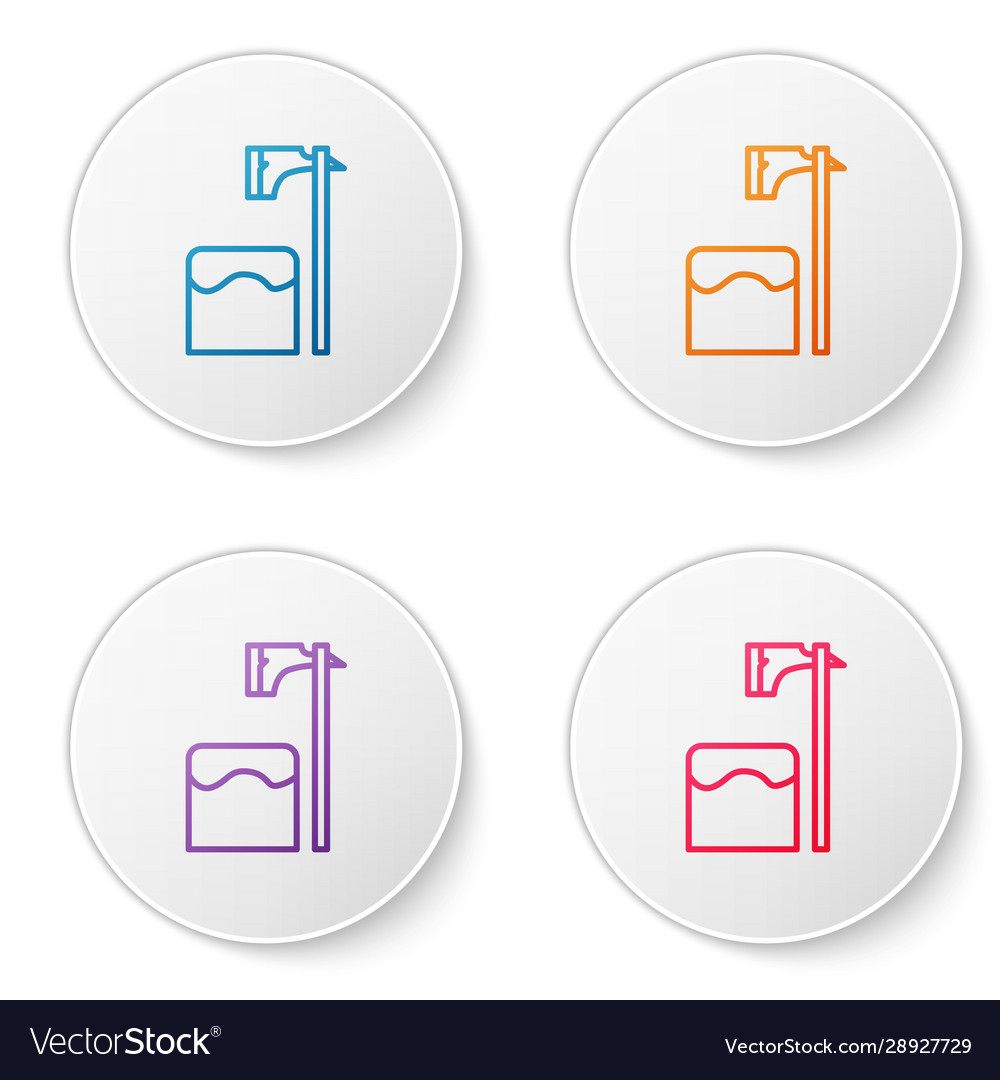 Color line executioner axe in tree block icon vector image Color line executioner axe in tree block icon