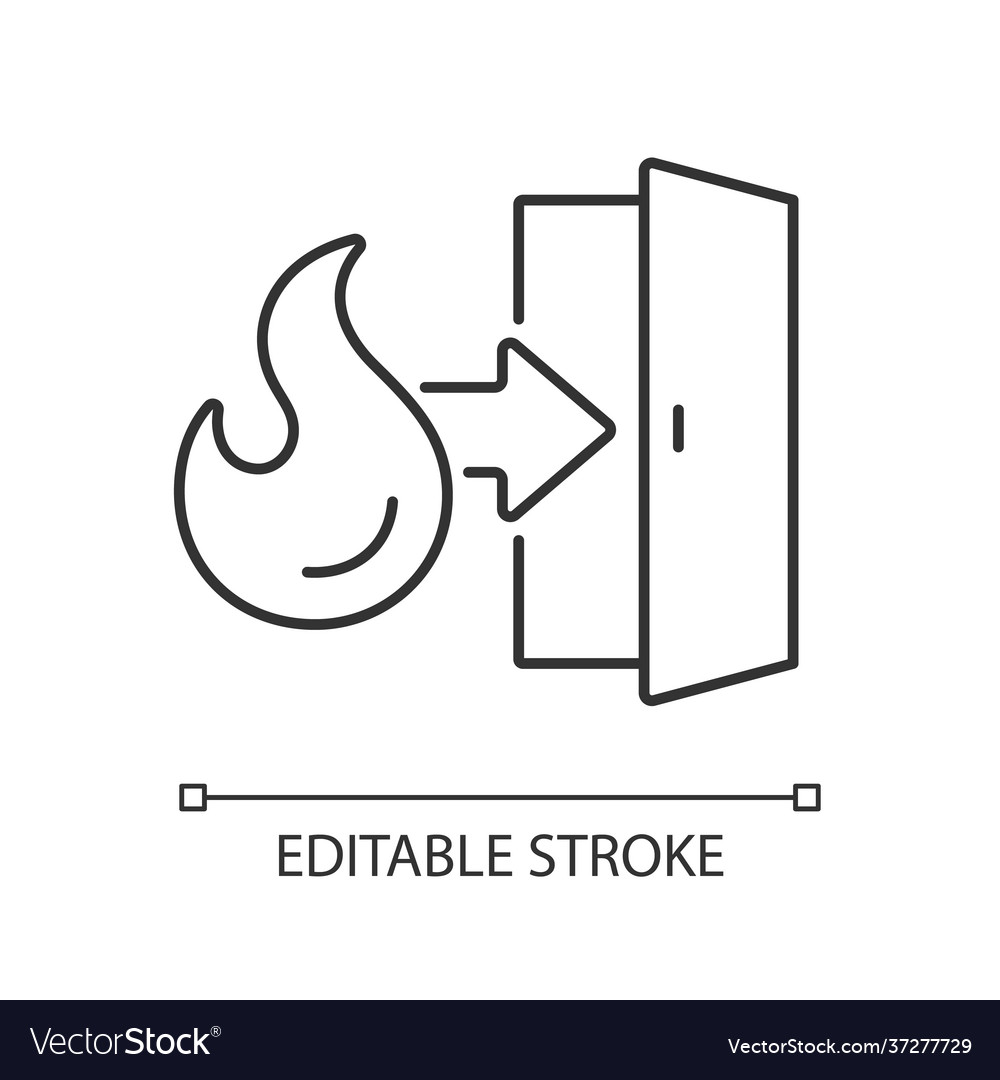 Emergency exit linear icon vector image Emergency exit linear icon