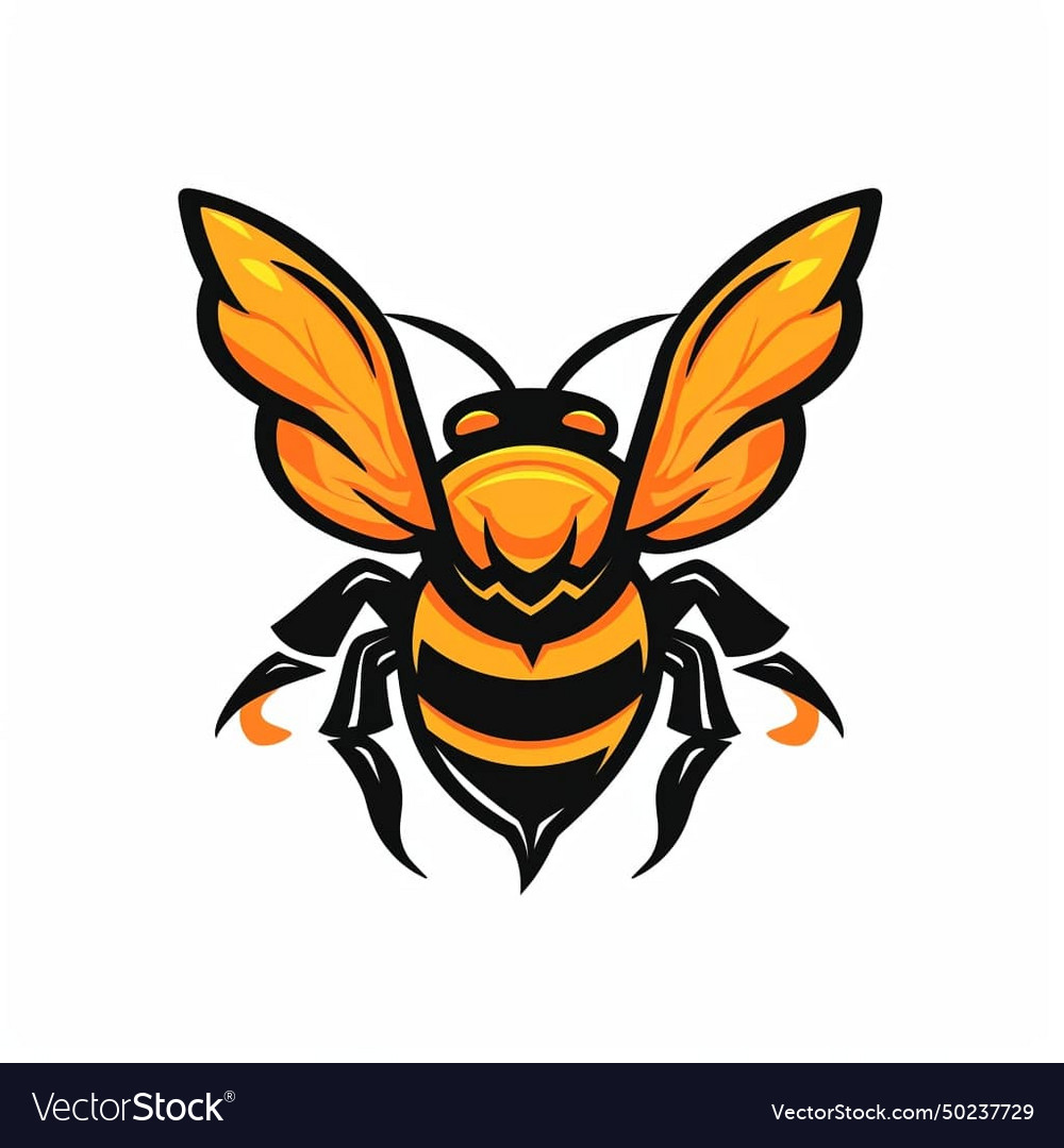 Esport logotype bee icon sticker insect Royalty Free Vector