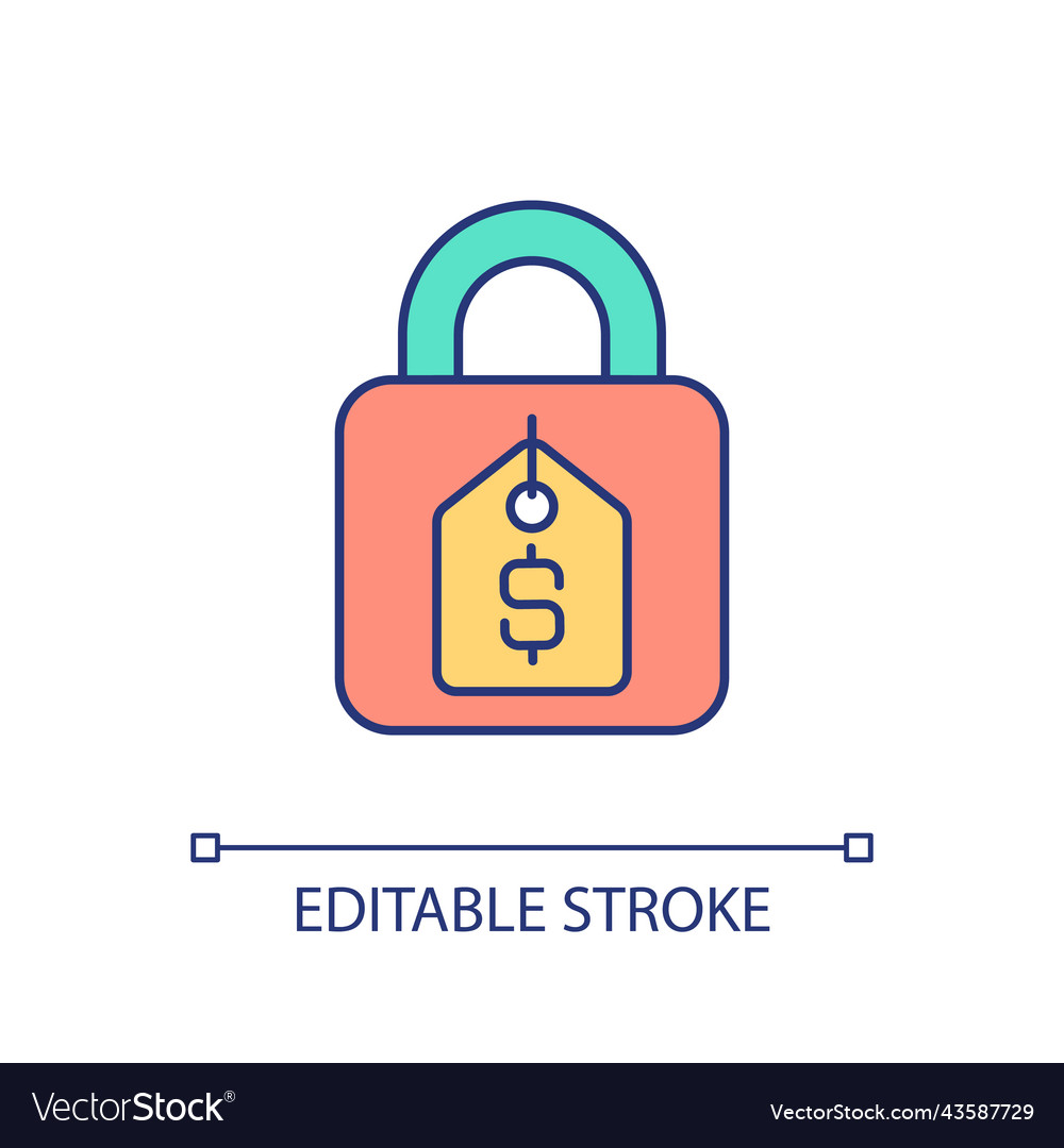Fixed product price rgb color icon vector image Fixed product price rgb color icon