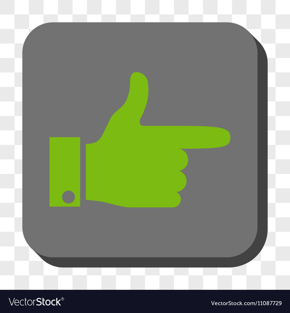 Hand pointer right rounded square button