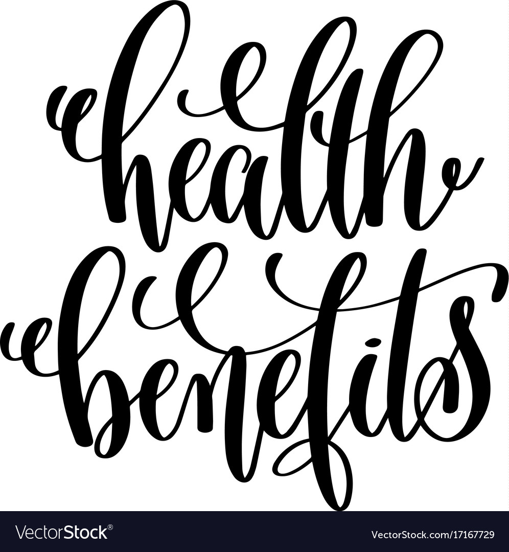 Health benefits hand written lettering positive Vector Image