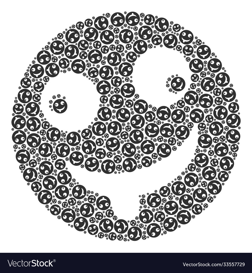 Idiot smiley collage self recursion vector image Idiot smiley collage self recursion