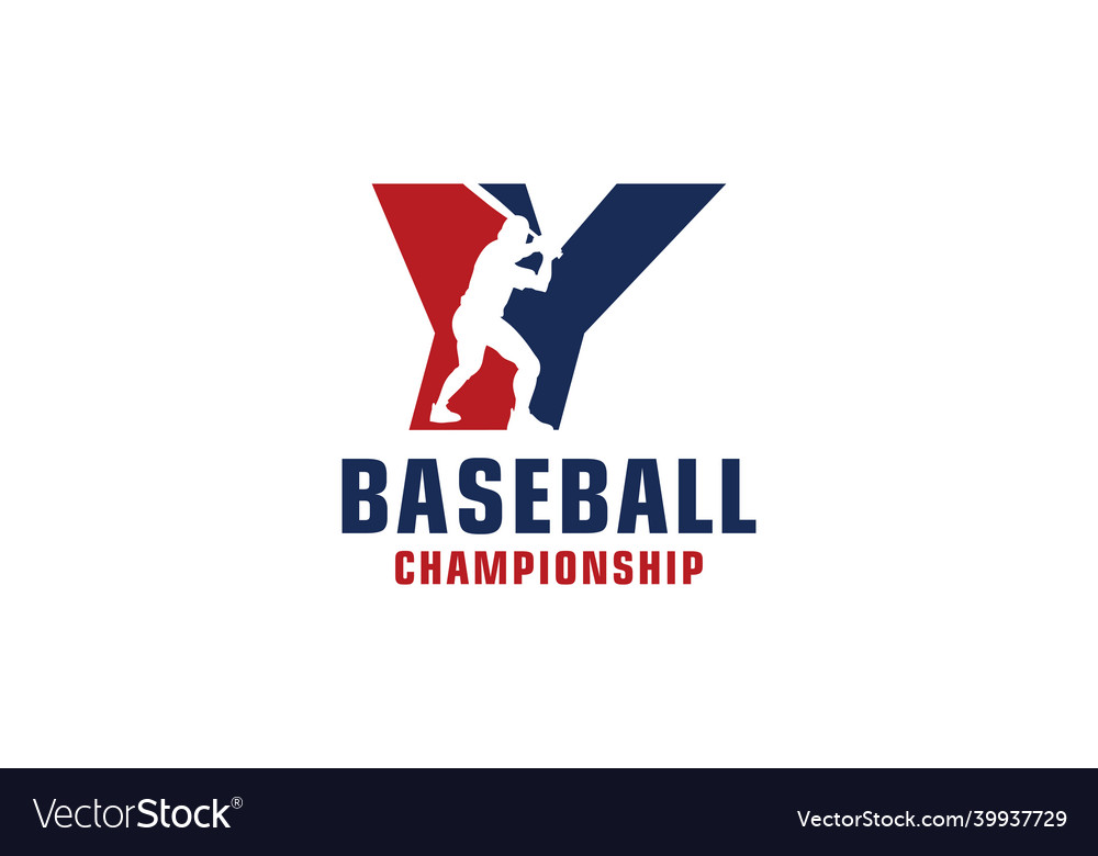 Letter y with baseball logo design