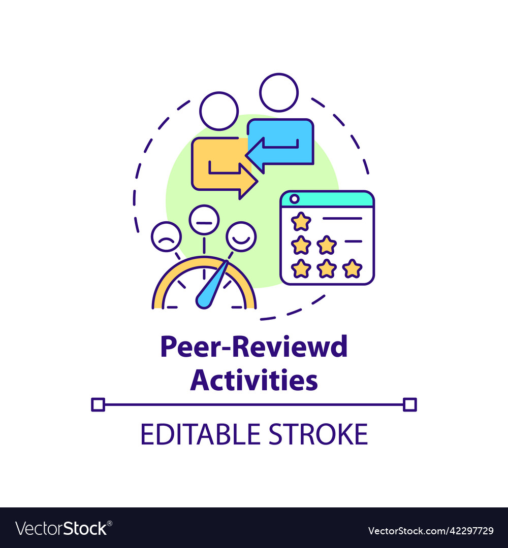 Peer reviewed activities concept icon Royalty Free Vector