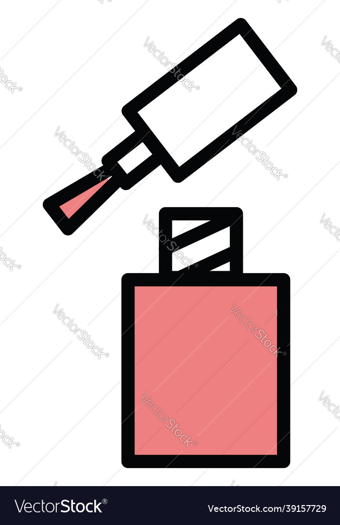 Pink nail polish on a white background Royalty Free Vector