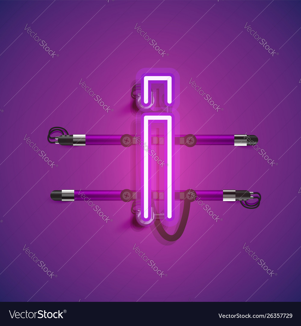 Realistic neon character with wires and console