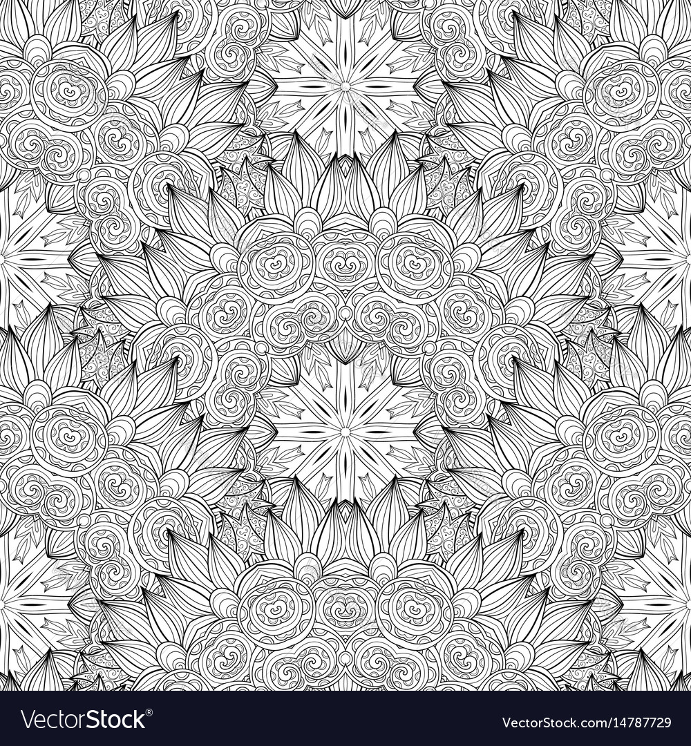 Seamless monochrome ornate pattern