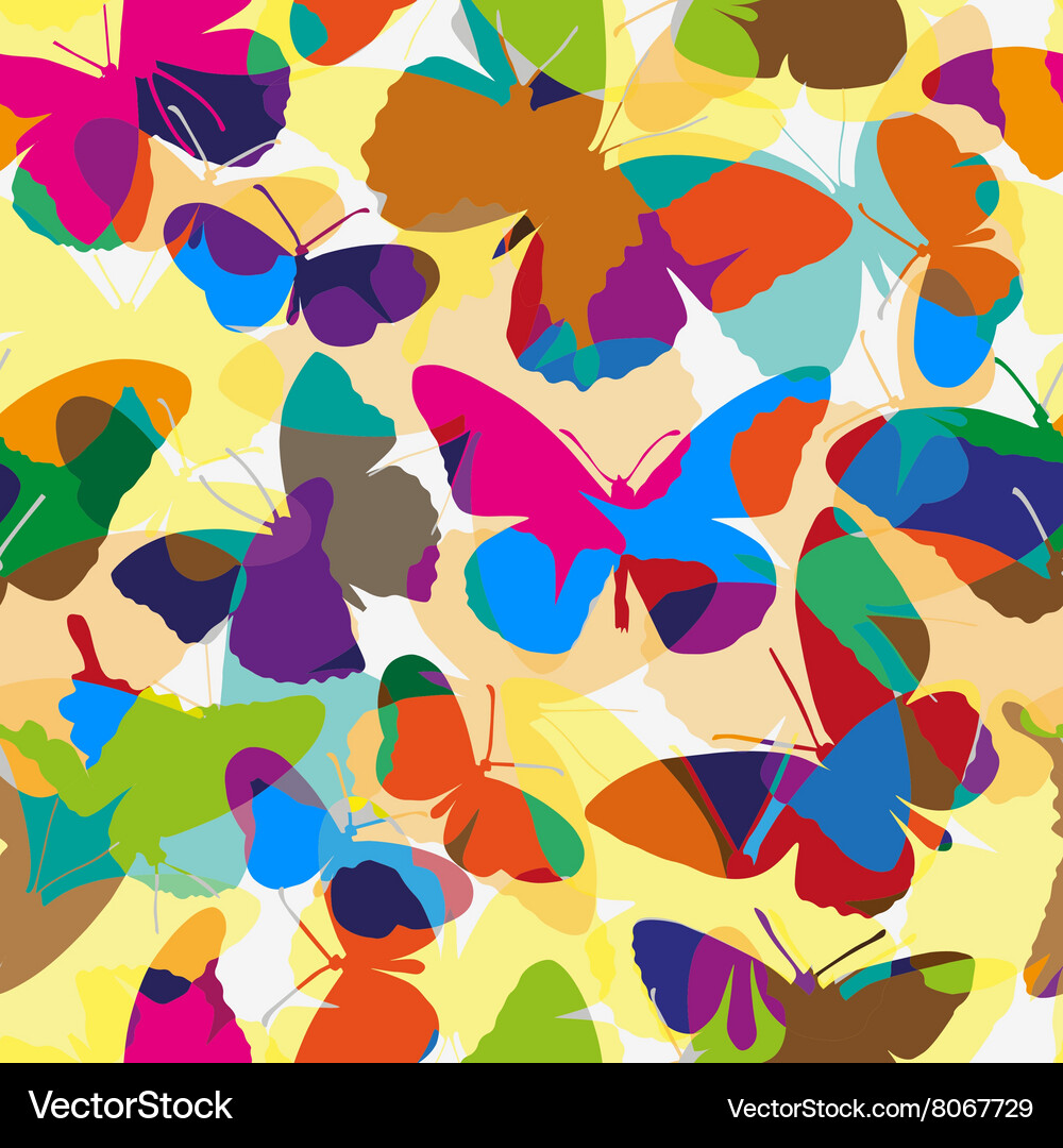 Seamless pattern with butterflies Royalty Free Vector Image
