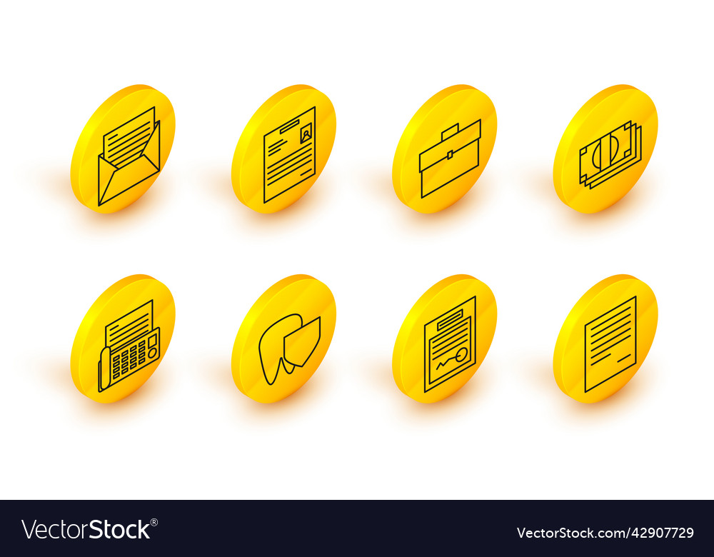 Set line document filled form tooth with shield vector image Set line document filled form tooth with shield