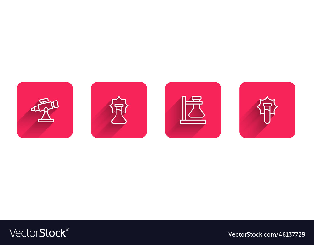 Set line telescope explosion in the flask test Vector Image Set line telescope explosion in the flask test