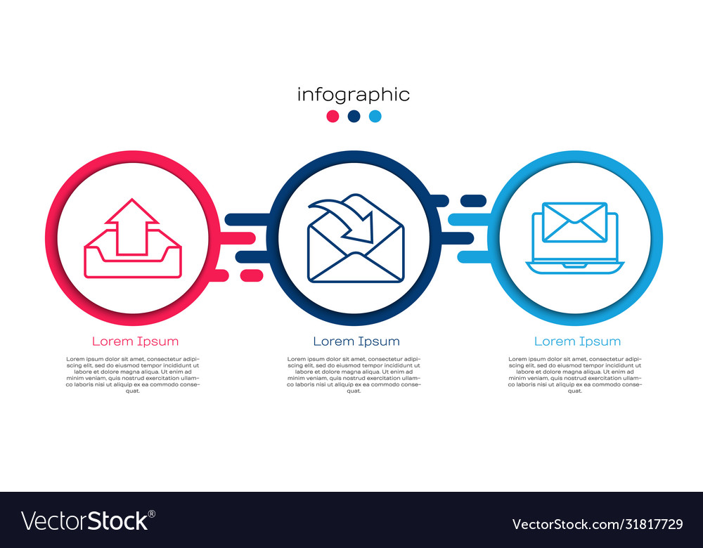 Set line upload inbox envelope and laptop vector image Set line upload inbox envelope and laptop