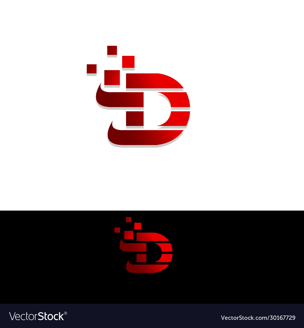 Simple design initial letter d for element vector image Simple design initial letter d for element