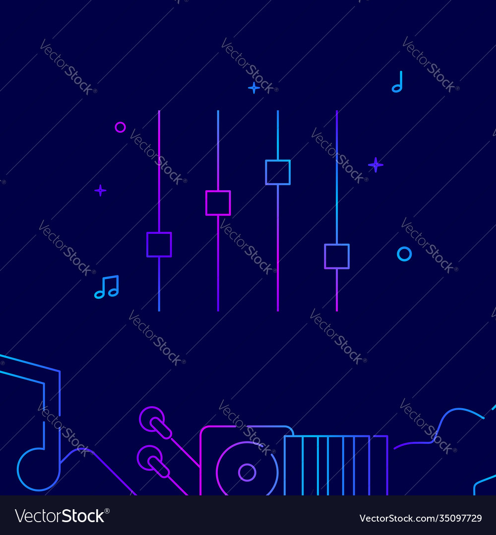 Sound mixer sliders gradient line icon