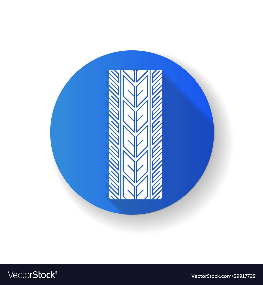 Track marks blue flat design long shadow glyph Vector Image