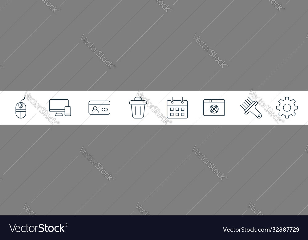 User interface line icons linear set quality Vector Image User interface line icons linear set quality