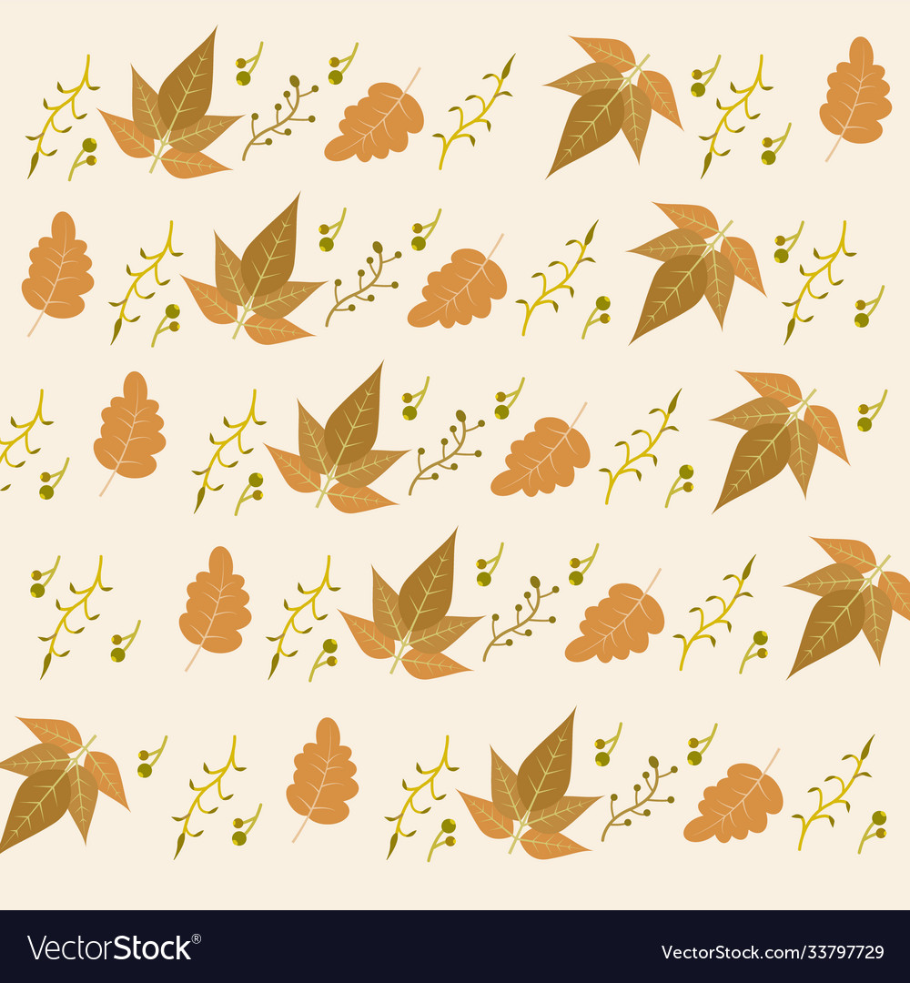 Various leafs pattern seamless with color vector image Various leafs pattern seamless with color