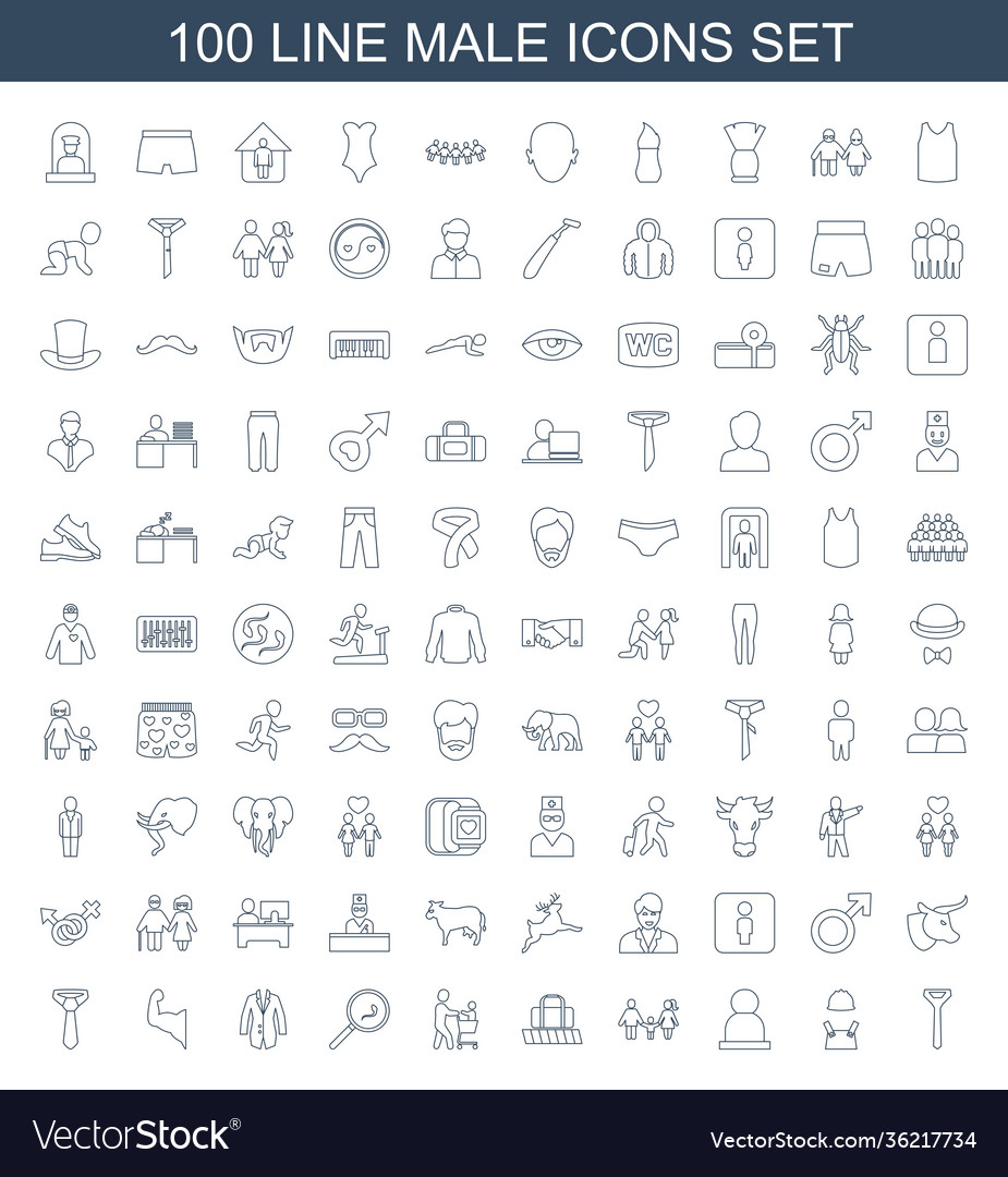 100 male icons