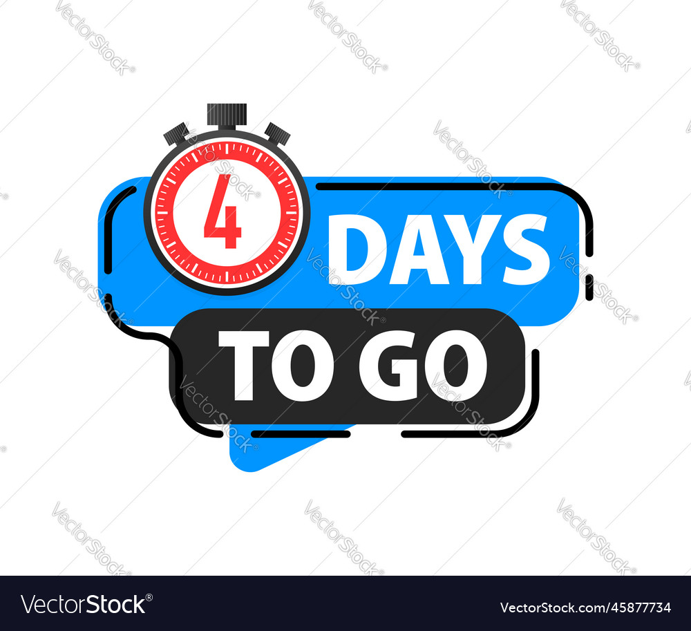 4 days to go icon left badges offer Royalty Free Vector