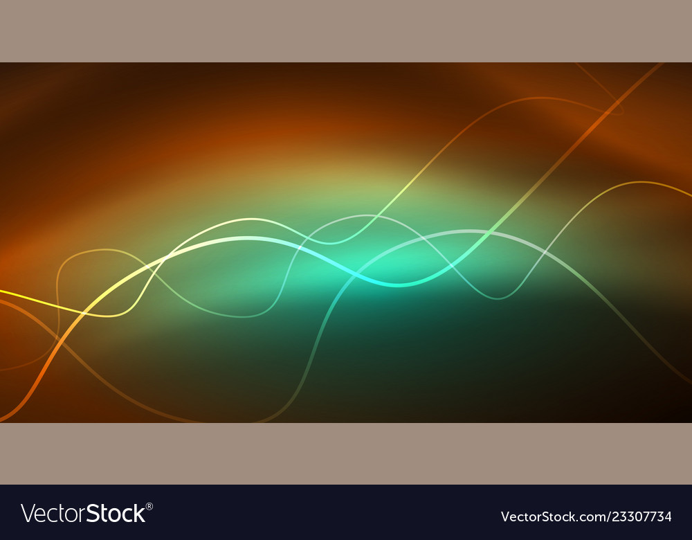 Abstract shiny glowinng color wave design element