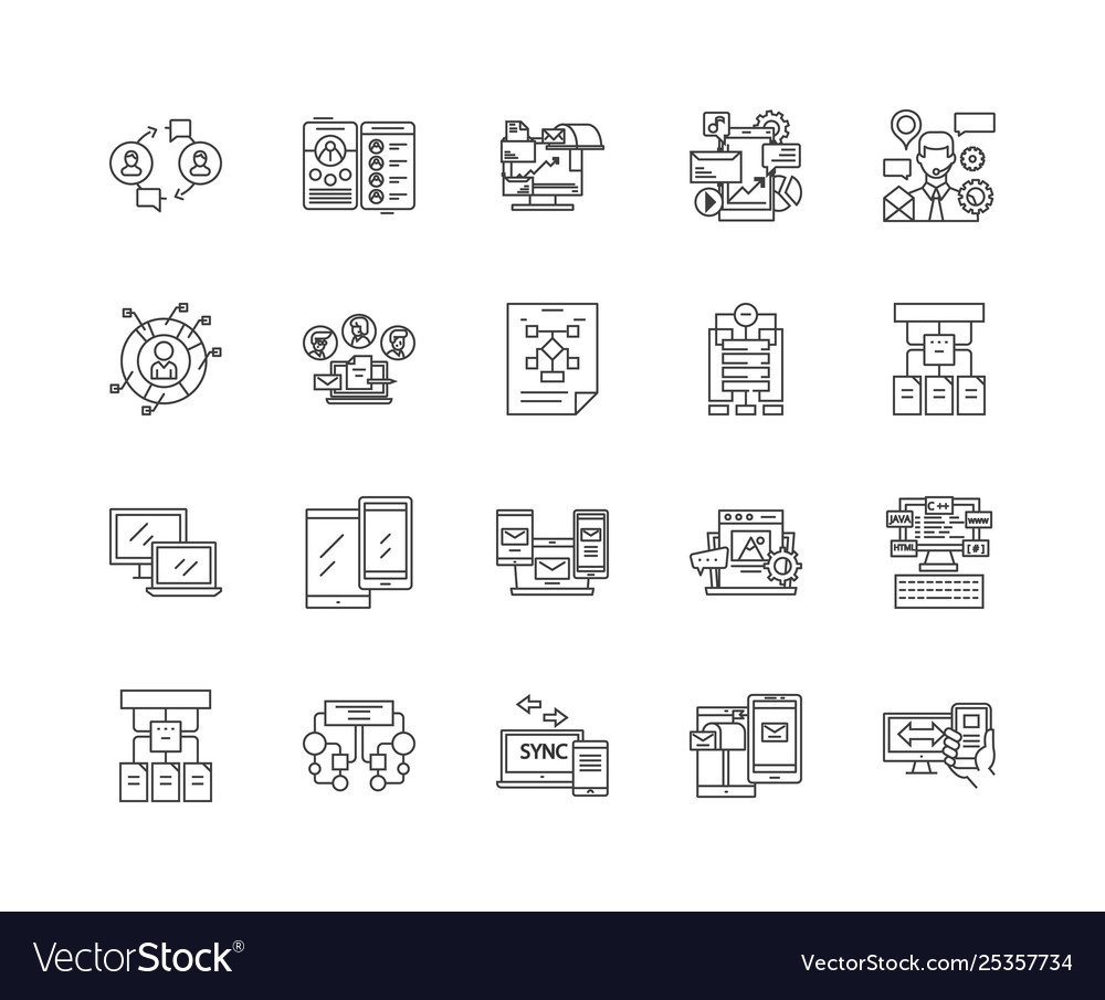 Admin panel line icons signs set outline