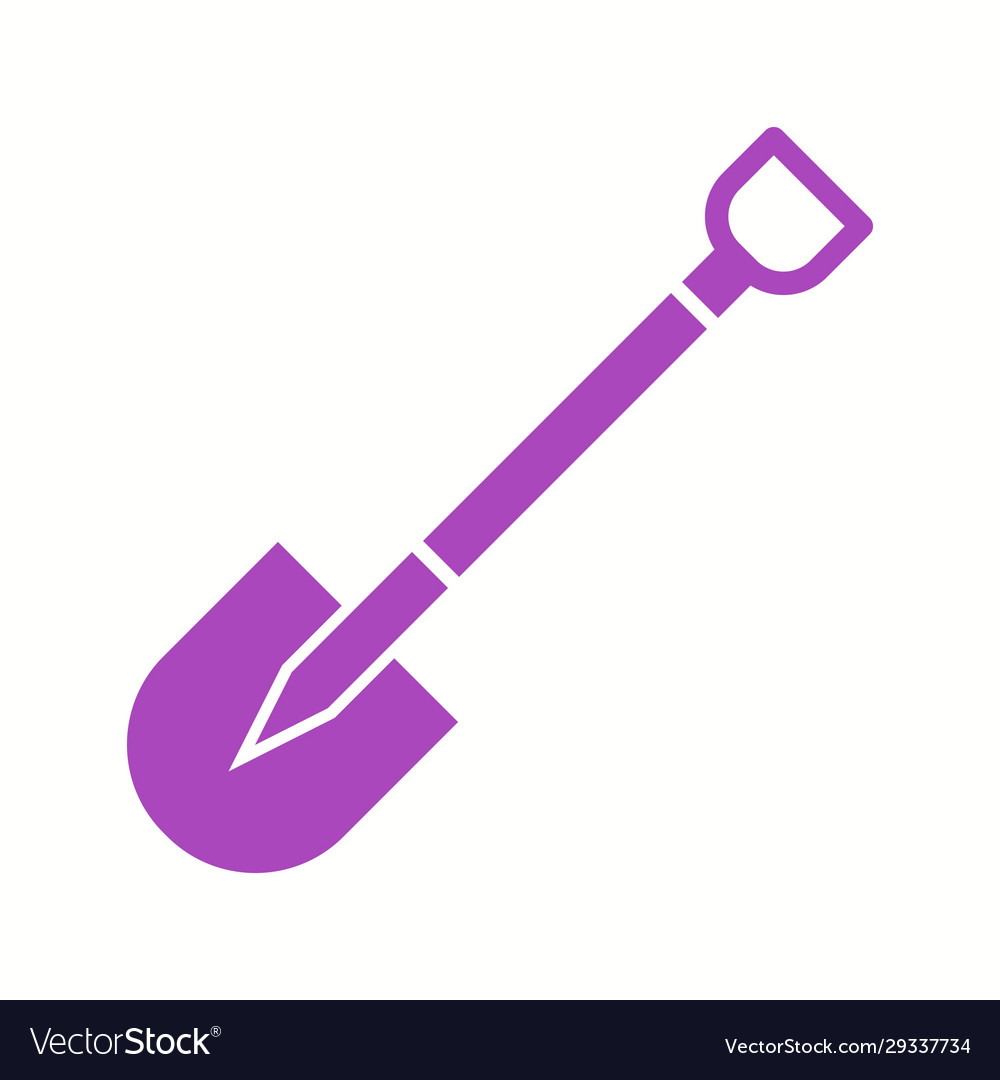 Beautiful shovel glyph icon