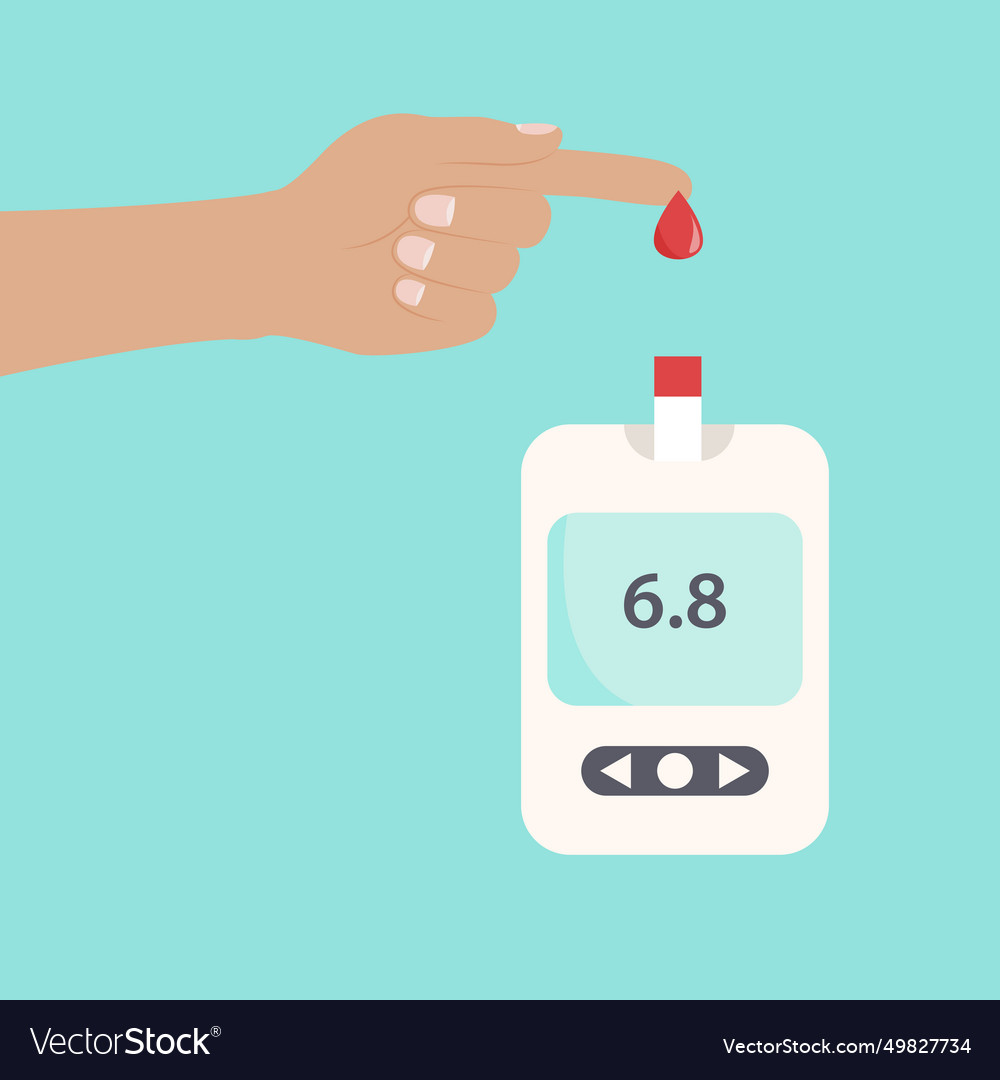 Blood Prick For Glucometer Sugar Test Royalty Free Vector