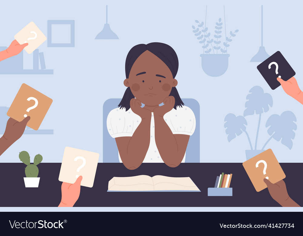 Child with learning problem girl sitting at table