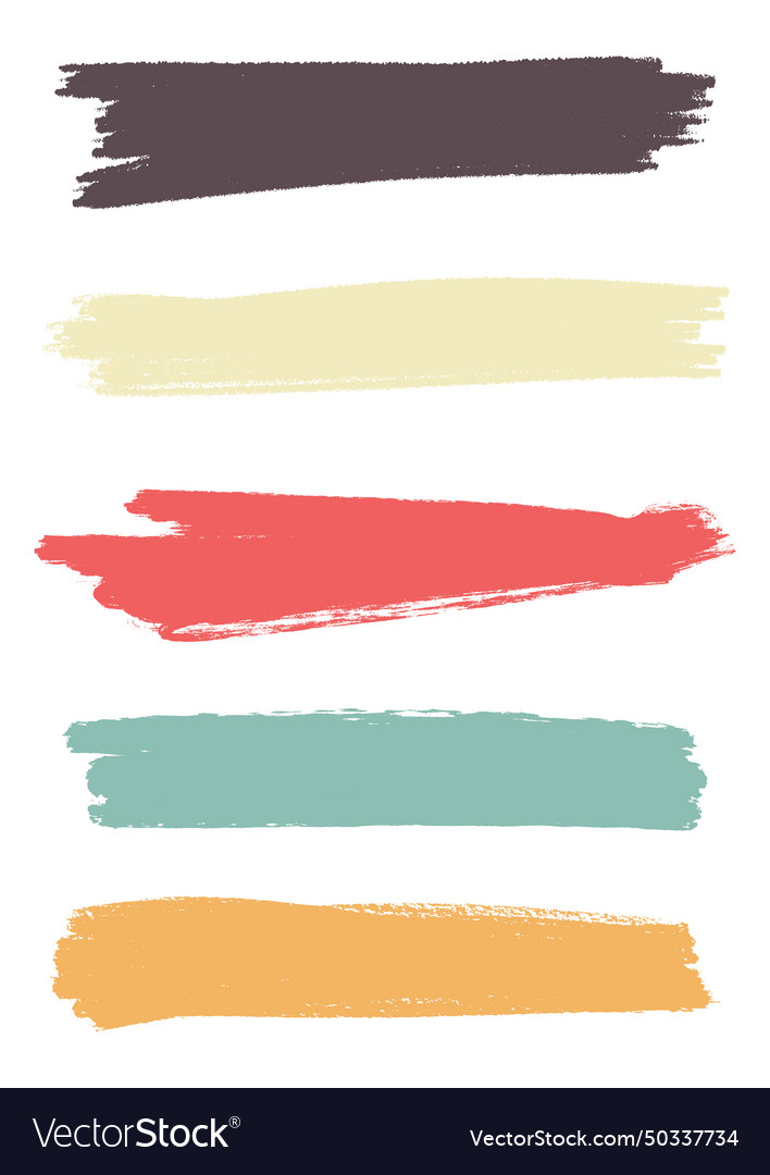 Collection of coloured grunge brush strokes Vector Image