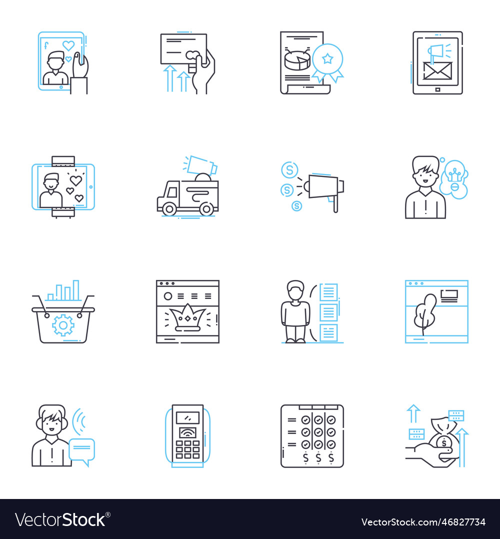 Communication linear icons set connection Vector Image Communication linear icons set connection