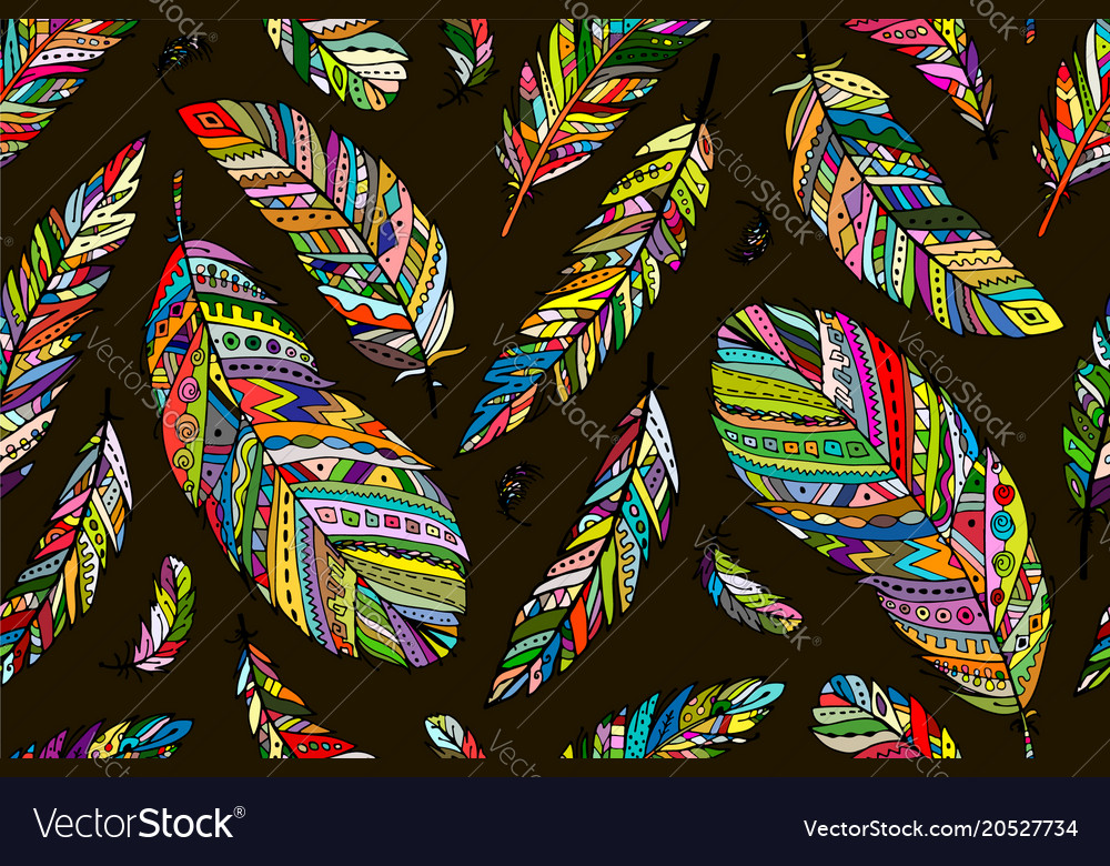 Feather seamless pattern for your design