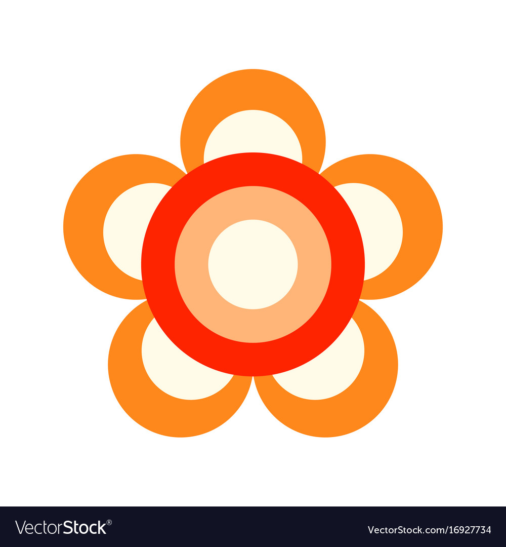 Flat icon of a flower colored object on white