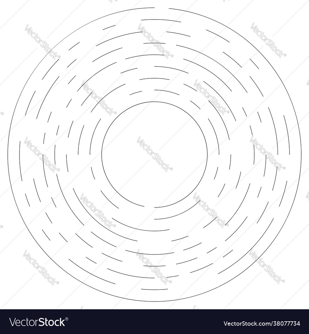 Gyrate rotating segmented lines circular element