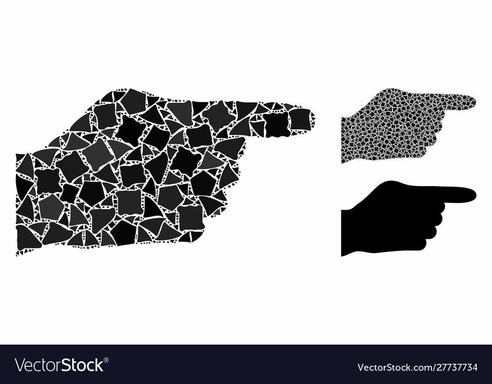 Hand pointer composition icon rough parts vector image Hand pointer composition icon rough parts