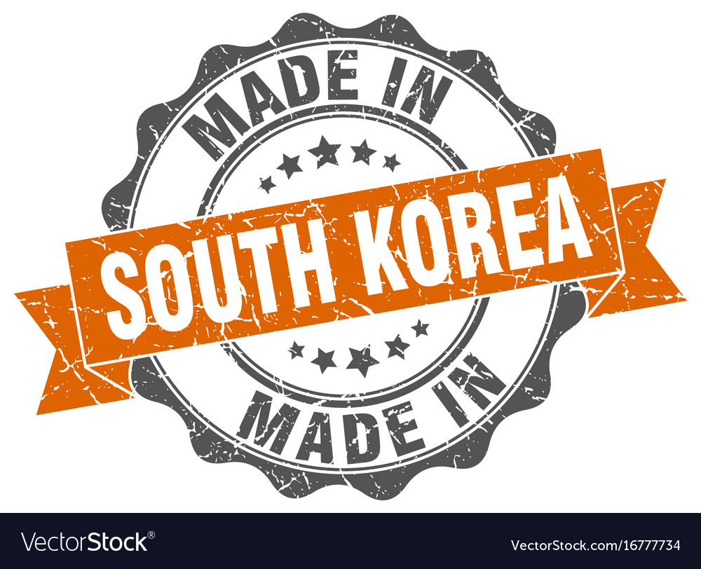 Made in south korea round seal Royalty Free Vector Image