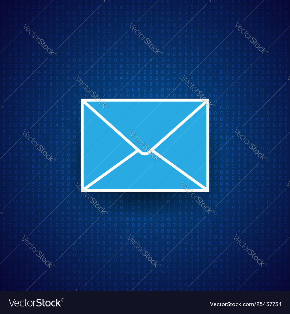 Mail envelope on a digital background