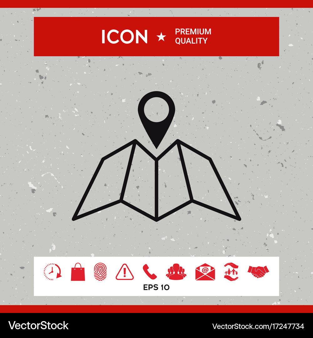 Map icon with pin pointer Royalty Free Vector Image