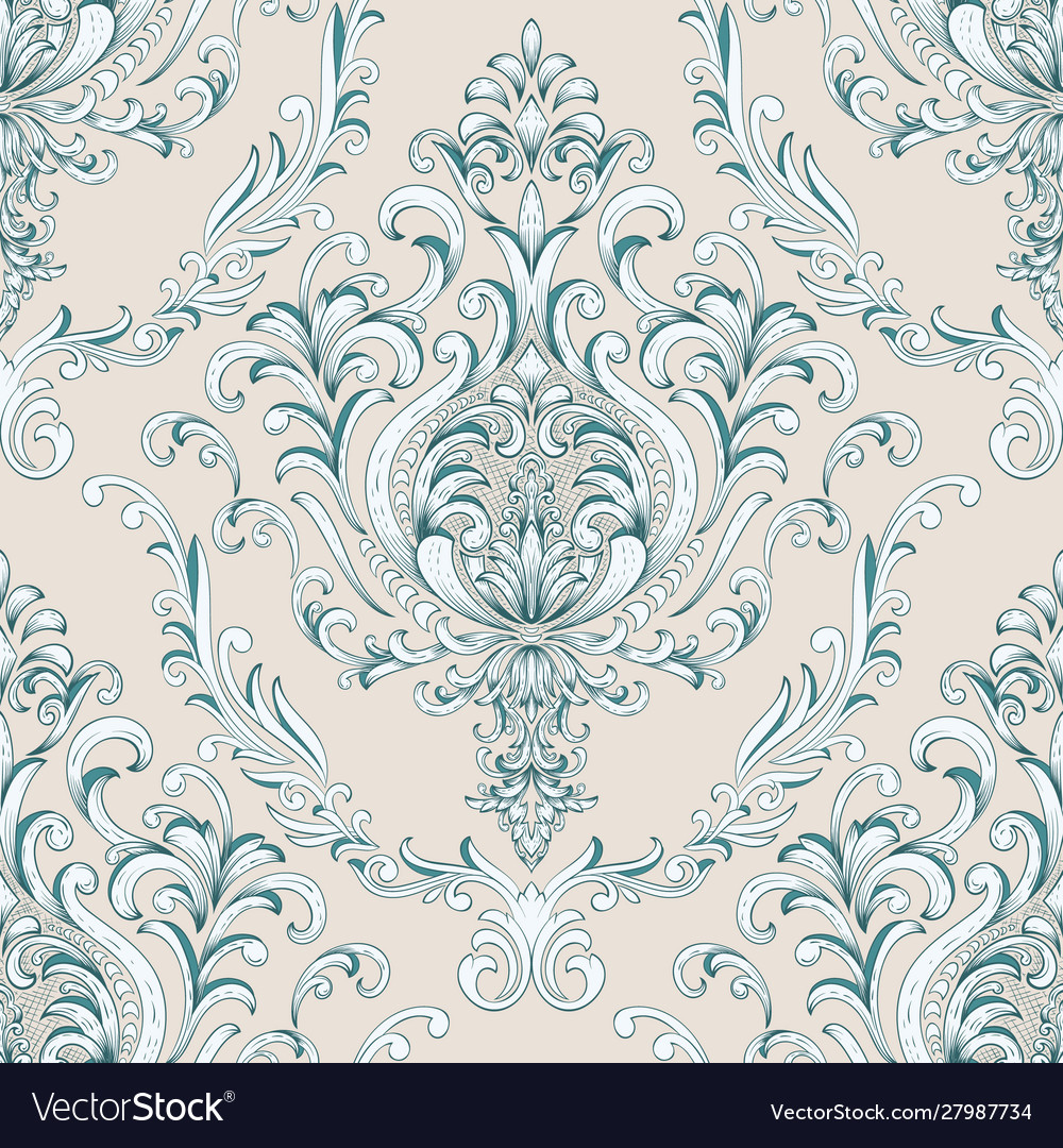 Ornate Damask Blumenmuster