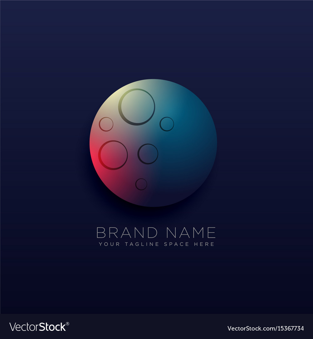 Planet logo design with light effect Royalty Free Vector