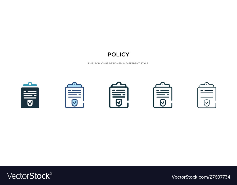 Policy icon in different style two colored vector image Policy icon in different style two colored