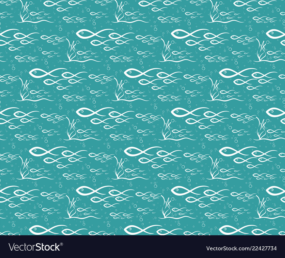 Seamless background with fishes