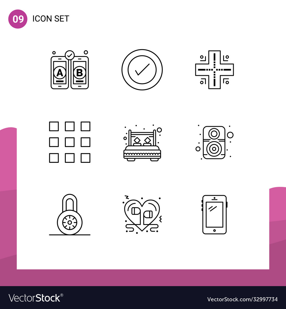 Set 9 outlines on grid for computer rest