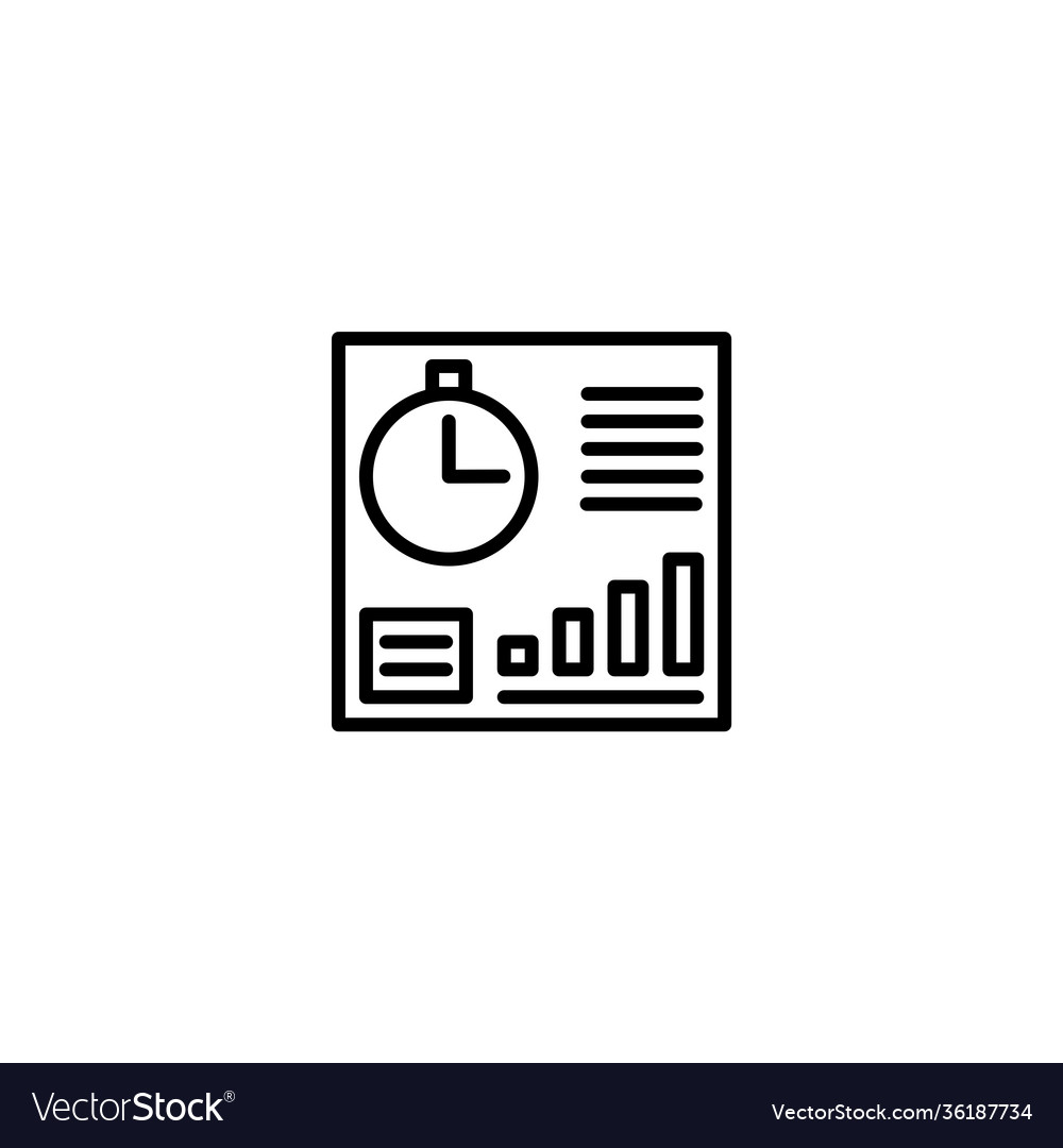 Time manager dashboard icon with line style vector image Time manager dashboard icon with line style