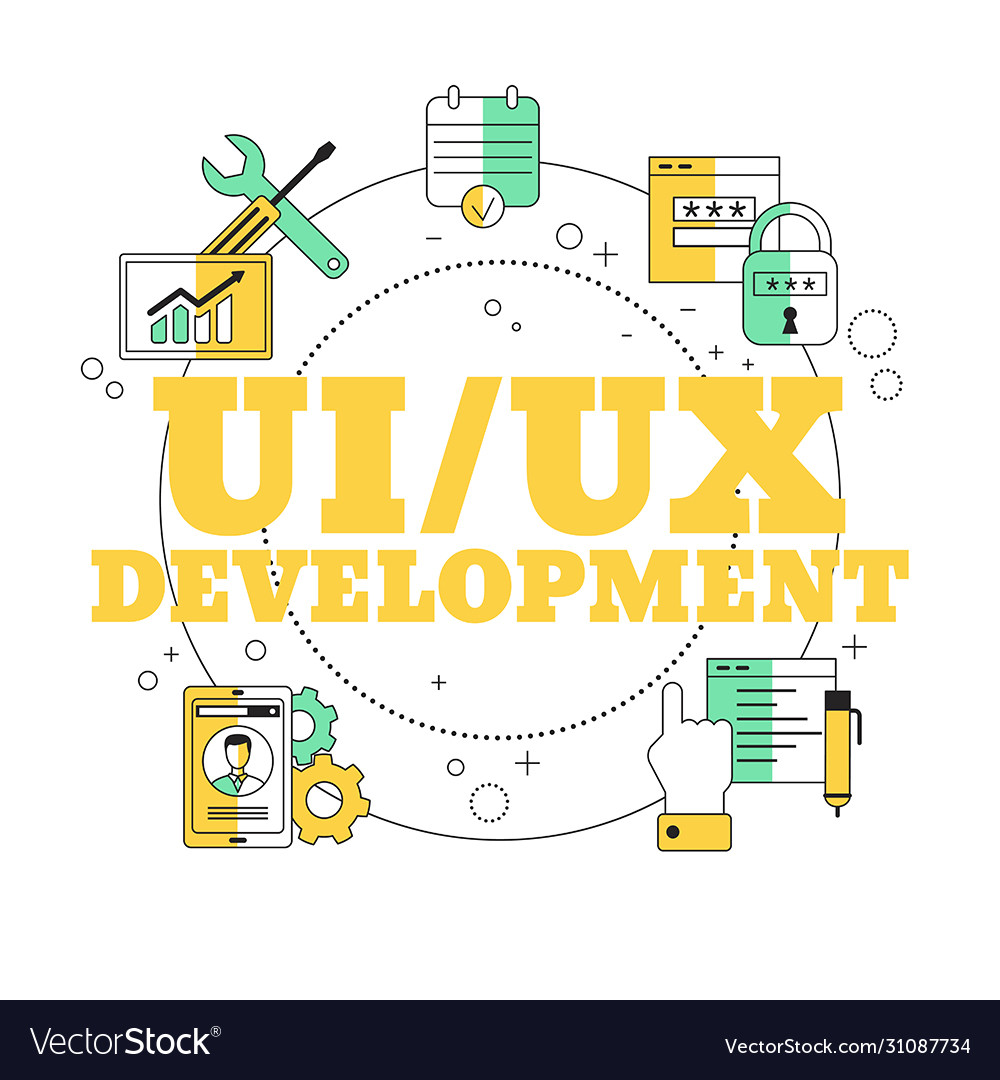 Ui ux development concept ux development Vector Image